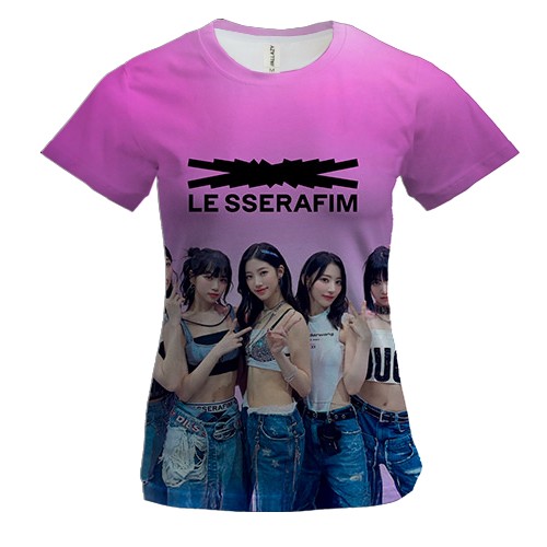 Жіноча 3D футболка Le Sserafim (вид спереду)