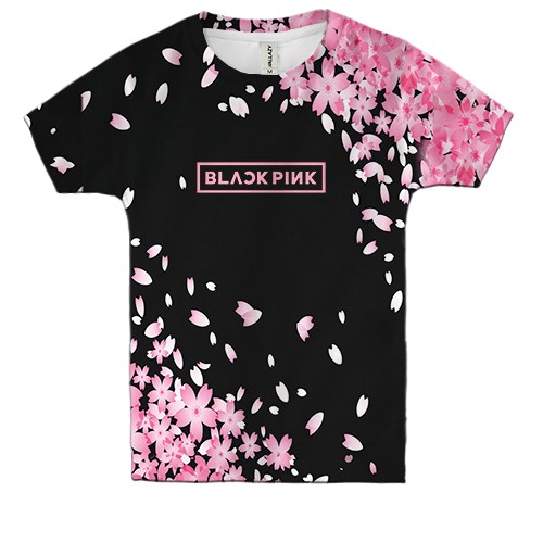 Детская 3D футболка Blackpink Flowers (вид спереди)