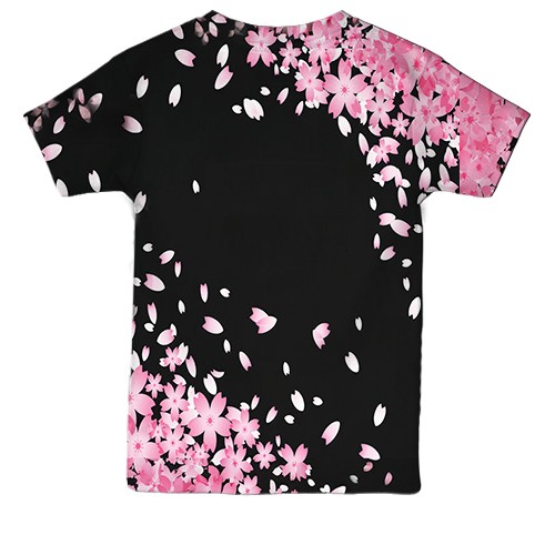 Детская 3D футболка Blackpink Flowers (вид сзади)