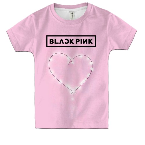 Детская 3D футболка Blackpink Heart (pink) (вид спереди)