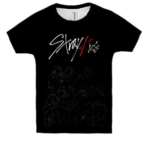 Дитяча 3D футболка Stray Kids (силуеты) (вид спереду)