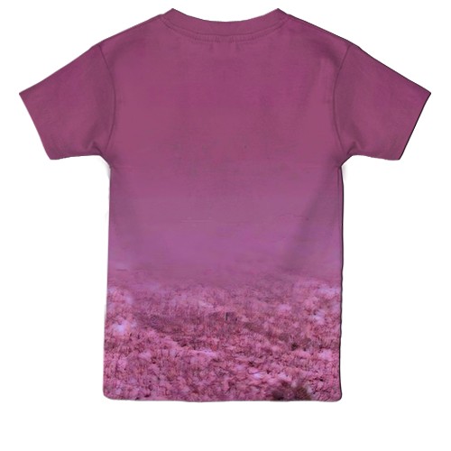 Детская 3D футболка Stray Kids (розовое поле) (вид сзади)