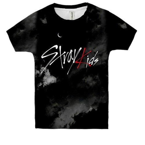 Детская 3D футболка Stray Kids (ночное небо) (вид спереди)