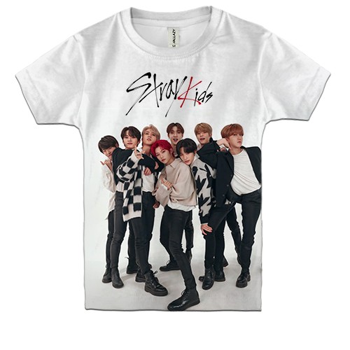 Дитяча 3D футболка Stray Kids Band (вид спереду)