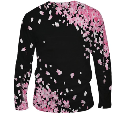 Чоловічий 3D лонгслів Blackpink Flowers (вид ззаду)