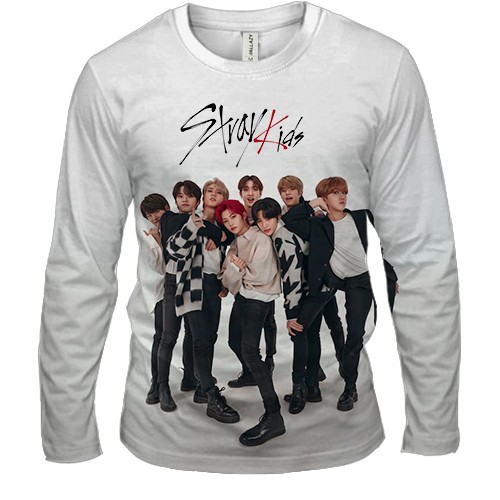 Чоловічий 3D лонгслів Stray Kids Band (вид спереду)