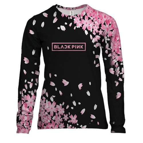 Жіночий 3D лонгслів Blackpink Flowers (вид спереду)