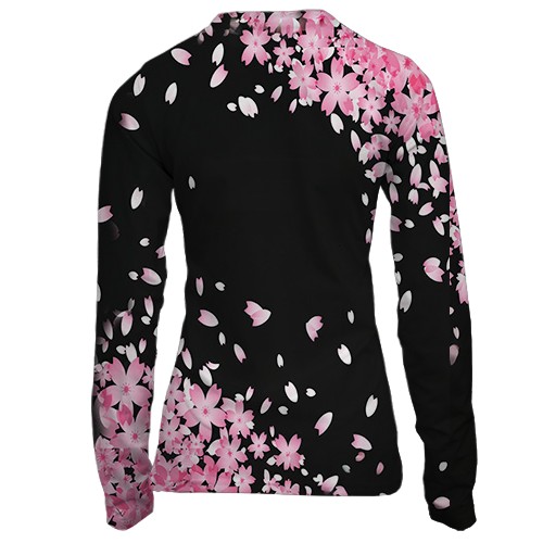 Жіночий 3D лонгслів Blackpink Flowers (вид ззаду)