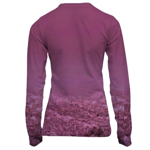 Жіночий 3D лонгслів Stray Kids (рожеве поле) (вид ззаду)