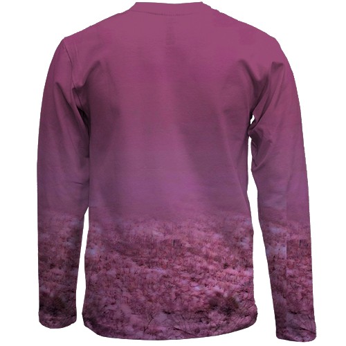 Детский 3D лонгслив Stray Kids (розовое поле) (вид сзади)