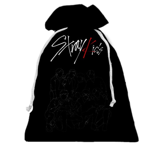 3D Подарунковий мішечок Stray Kids (силуеты) (вид спереду)