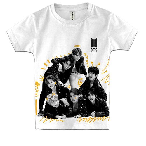 Детская 3D футболка BTS Map of the Soul (вид спереди)