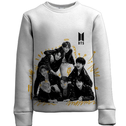 Детский 3D свитшот BTS Map of the Soul (вид спереди)