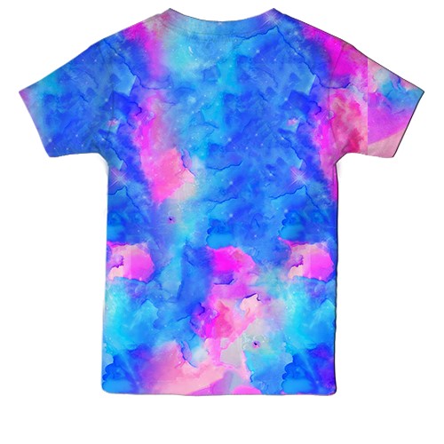 Детская 3D футболка EXO акварельный арт (вид сзади)