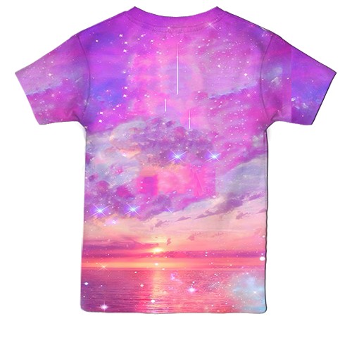 Дитяча 3D футболка EXO Рожеві хмари (вид ззаду)