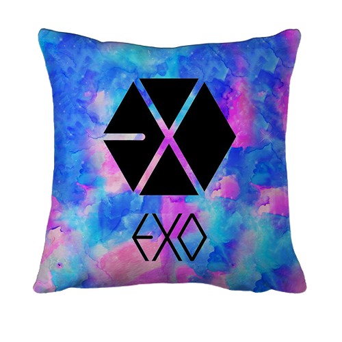 3D подушка EXO акварельный арт (вид спереди)