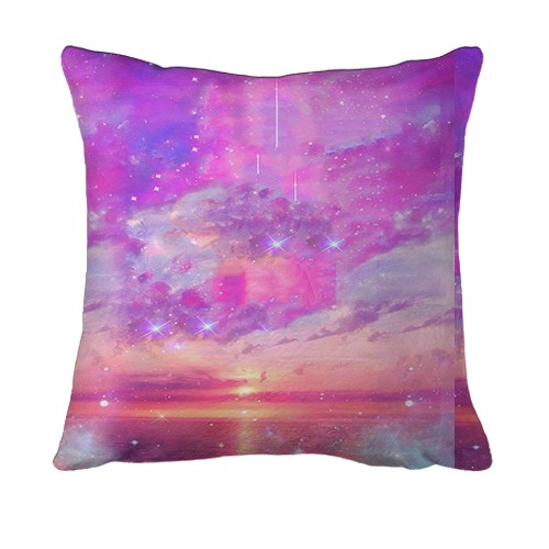 3D подушка EXO Рожеві хмари (вид ззаду)