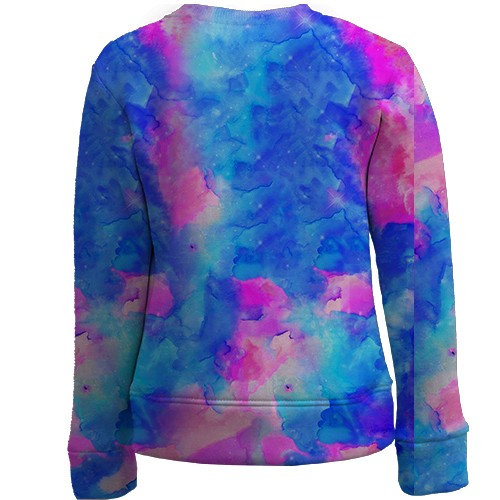 Дитячий 3D світшот EXO акварельний арт (вид ззаду)