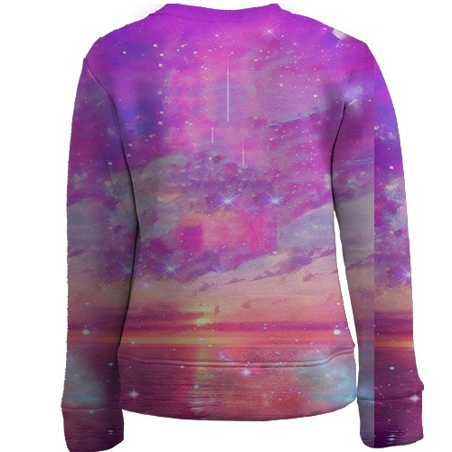 Детский 3D свитшот EXO Розовые облака (вид сзади)