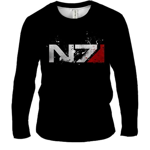 Мужской 3D лонгслив N7 distressed (вид спереди)