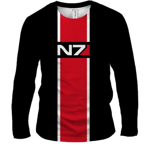 Чоловічий 3D лонгслів N7 (Зі смугою) (вид спереду)