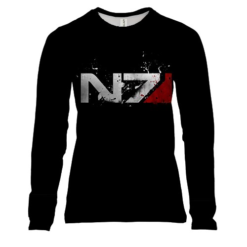 Жіночий 3D лонгслів N7 distressed (вид спереду)