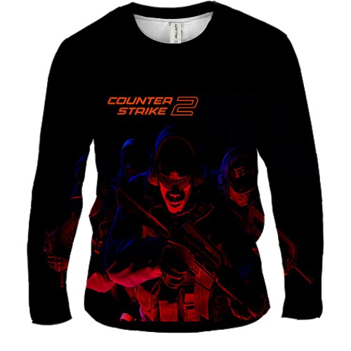Чоловічий 3D лонгслів CS2 - FBI (CT) (вид спереду)