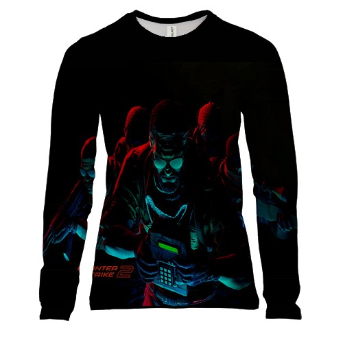 Жіночий 3D лонгслів CS2 - Elite Crew (T) (вид спереду)