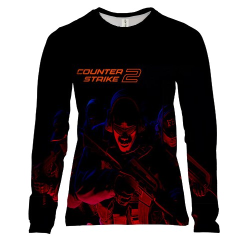 Жіночий 3D лонгслів CS2 - FBI (CT) (вид спереду)