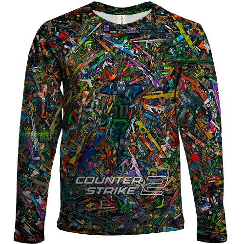 Дитячий 3D лонгслів CS2 - КТшник у скінах (вид спереду)
