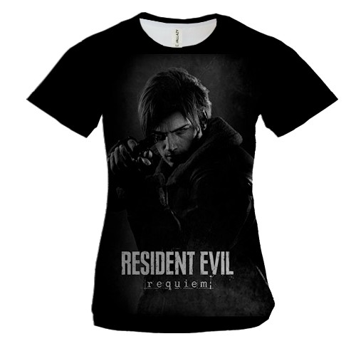 Жіноча 3D футболка Leon S Kennedy - RE Requiem (вид спереду)