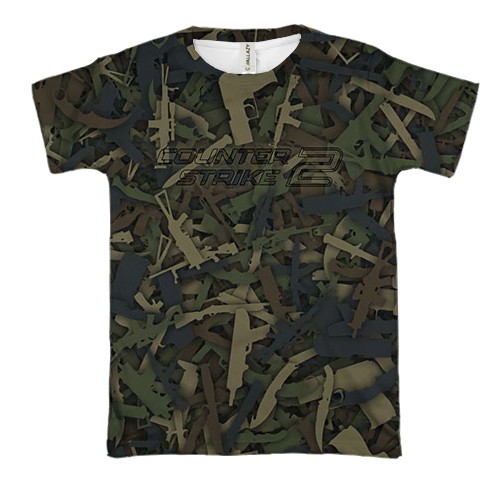 3D футболка CS2 - Guns Camouflage (вид спереду)