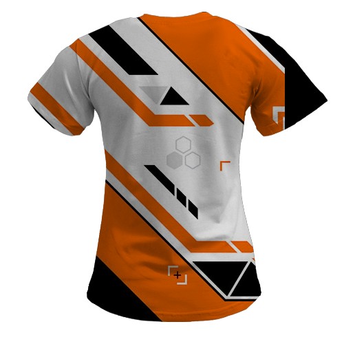 Женская 3D футболка Counter Strike 2 - Asiimov (вид сзади)