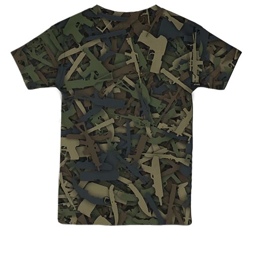 Детская 3D футболка CS2 - Guns Camouflage (вид сзади)