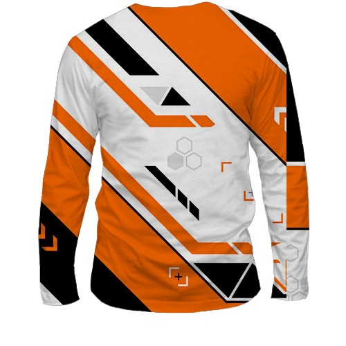 Мужской 3D лонгслив Counter Strike 2 - Asiimov (вид сзади)