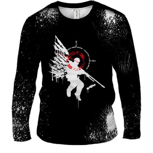 Чоловічий 3D лонгслів Counter Strike - Cache graffiti (вид спереду)