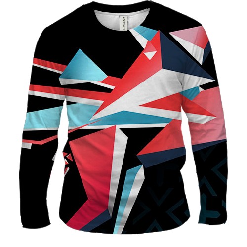 Мужской 3D лонгслив CS - Point Disarray style (вид спереди)