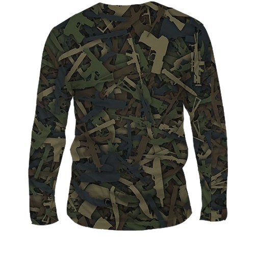 Чоловічий 3D лонгслів CS2 - Guns Camouflage (вид ззаду)