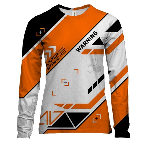 Женский 3D лонгслив Counter Strike 2 - Asiimov (вид спереди)