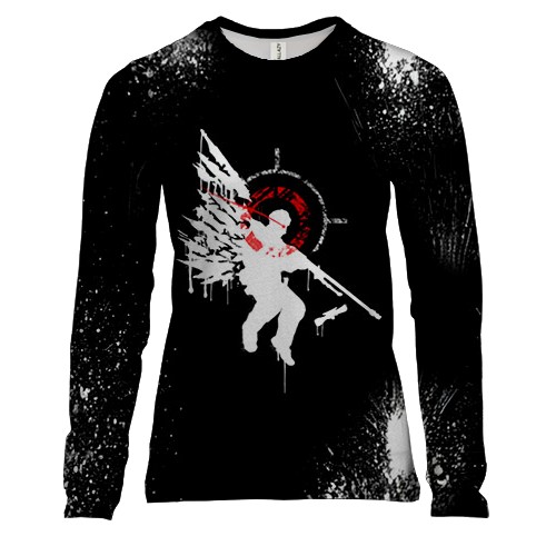 Жіночий 3D лонгслів Counter Strike - Cache graffiti (вид спереду)