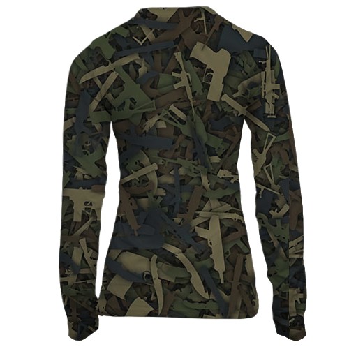 Жіночий 3D лонгслів CS2 - Guns Camouflage (вид ззаду)