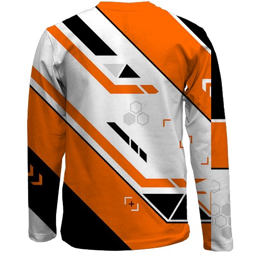 Детский 3D лонгслив Counter Strike 2 - Asiimov (вид сзади)