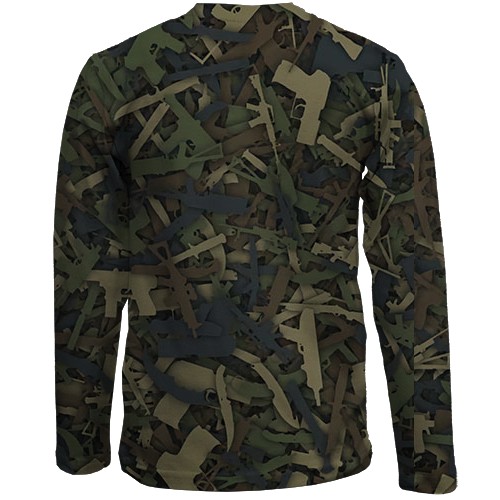 Дитячий 3D лонгслів CS2 - Guns Camouflage (вид ззаду)