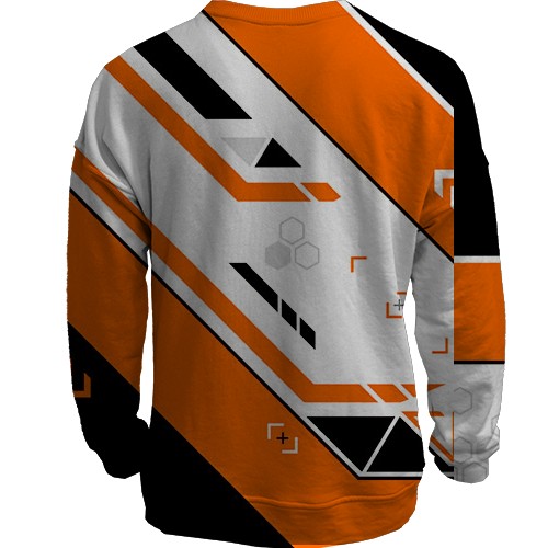 3D свитшот Counter Strike 2 - Asiimov (вид сзади)