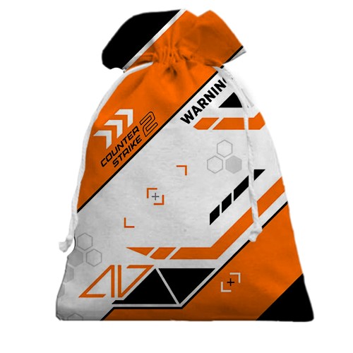 3D Подарочный мешочек Counter Strike 2 - Asiimov (вид спереди)