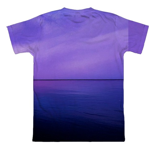 3D футболка BTS (K-Pop) purple (вид сзади)