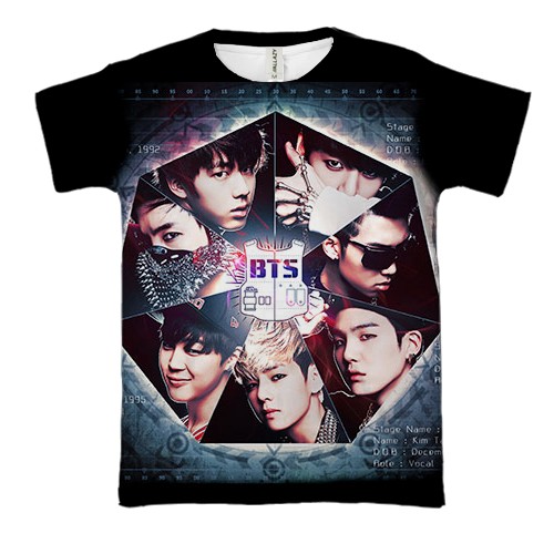 3D футболка BTS frame (вид спереди)