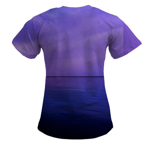 Жіноча 3D футболка BTS (K-Pop) purple (вид ззаду)