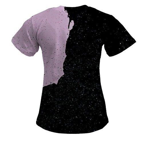 Жіноча 3D футболка BTS (K-Pop) силуети (вид ззаду)