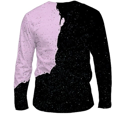 Чоловічий 3D лонгслів BTS (K-Pop) силуети (вид ззаду)